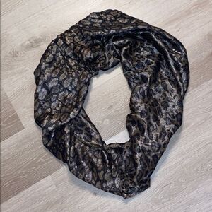 Charlotte Russe Silver Metallic Animal Print Infinity Scarf
